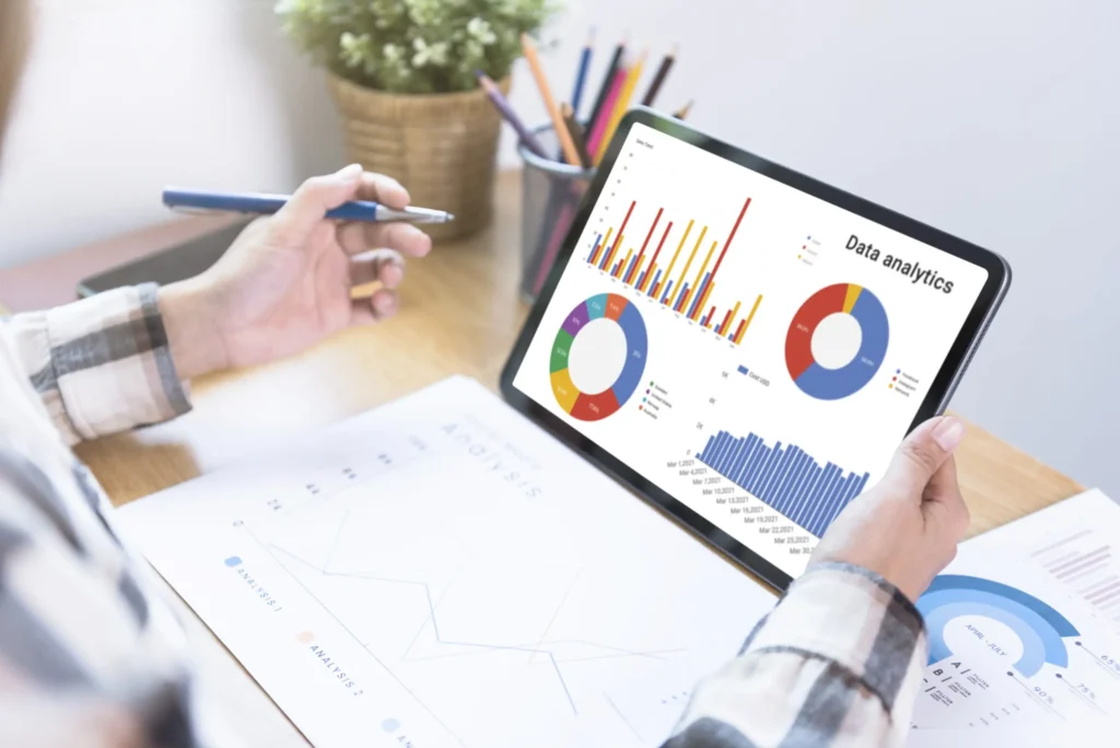 CEO using AI-powered tools to make data-driven business decisions.