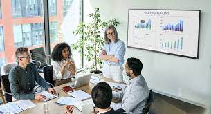 Team members brainstorming AI initiatives during a planning session.